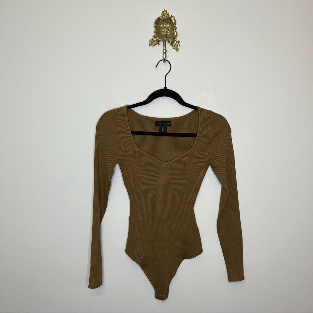 House of Harlow 1960 Ribbed Long Sleeve Bodysuit S
